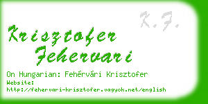 krisztofer fehervari business card